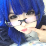 DAIIIBABYYY  -  Y2K Black Half Frame Glasses Women Trendy Spectacle Japanese Anime Oval No Lens Eyewears Cosplay Photography Eyeglasses