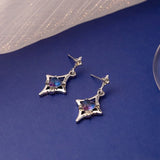 DAIIIBABYYY  -  Personality Design Purple Star Crystal Drop Dangle Earrings for Women Charm Heart Zircon Stud Earring Cute Jewelry Accessories