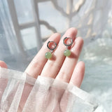 Daiiibabyyy 925 Stamp Silver Color Hetian Jade Earrings for Women Girls Gift Green And refreshing Jewelry Dropshipping