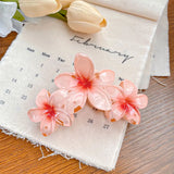 DAIIIBABYYY  -  Korean New Fashion 11cm Large Plumeria Candy Colored Flower Hair Clip Simple Plumeria Plastic Shark Clip Hair Accessories