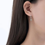 Daiiibabyyy 925 Stamp Silver Color Hetian Jade Earrings for Women Girls Gift Green And refreshing Jewelry Dropshipping