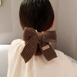 Daiiibabyyy Fashion Winter Solid Lamb Wool Bowel Hair Rings Knitted Wool Bow Hair Tie for Girls Hair Accessories