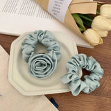 DAIIIBABYYY  -  Korean Spring New Light Blue Elastic Fabric Band Hair Cord Head Cord High-Grade Hair Accessories For Sweet Girls