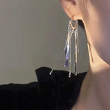 Daiiibabyyy  -  Unique Long Tassel Earrings with Niche Design, High-end Women's New Light Luxury Earrings