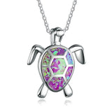 DAIIIBABYYY  -  Steel Fun Jewelry Sea Turtle Animal Pendant Female Blue Crystal Wedding Jewelry Charms Necklace For Women Neck Chain Accessories