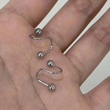 DAIIIBABYYY  -  2pcs Stainless Steel Spiral Twisted Lip Ring Tongue Piercing Heart Star Ear Cartilage Helix Piercing Stud Earring Jewelry Gifts