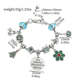 DAIIIBABYYY  -  New Design Charm Bracelet Christmas Santa Claus Crystal Beads Bracelet For Women Girl Korean Sweet Cute Jewelry Xmas Gifts