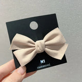 DAIIIBABYYY  -  Vintage Autumn Winter New Suede Temperament Velvet Fabric Bow Hair Clip Duck Beak Clip Hair Accessories