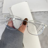 DAIIIBABYYY  -  Metal Myopic Glasses Frames Female Round Face Half-frame Male Eyeglasses Frame Anti Blue Light Glasses Computer Goggles Fashion