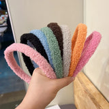 DAIIIBABYYY  -  1.5cm Width Autumn Winter Sweet Plush Hair Band For Girls College Students Face Washing Hairbands Brown Pink Hair Bands Headwear