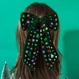 DAIIIBABYYY  -  Christmas Hair Clip Xmas Barrettes Velvet Bow Hairpin Snowflake Button Star Sequin Shiny Christmas Hair Styling Accessory