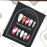 DAIIIBABYYYY  -  Handmade Press on Nails Hand paint Pink Crocodile Pattern Fake Nails Sweet Cool Butterfly Hand Carved Flower False Nail Tips