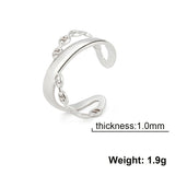 DAIIIBABYYY  -  Fried Dough Twists Bead Lock Knot Chain Horseshoe Lock Shoe Buckle Stainless Steel Ring Women Fashion Simple Jewelry Gift