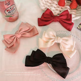 Daiiibabyyy Three-layer Bowknot Hairpin for Women Elegant French Temperament Bowknot Hair Clip Retro High-end Hair Accessories