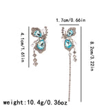 DAIIIBABYYY  -  Romantic Crystal Butterfly Clip Earrings for Women Sparkling Zircon Long Tassels Asymmetric Exquisite Accessorie Fashion Jewelry