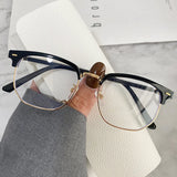 DAIIIBABYYY  -  Metal Myopic Glasses Frames Female Round Face Half-frame Male Eyeglasses Frame Anti Blue Light Glasses Computer Goggles Fashion