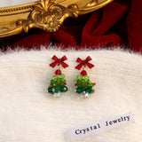 DAIIIBABYYY  -  2024 New Hot Sales Green Crystal Christmas Tree Earrings For Women&Girls Luxury Exquistie Charm Earrings Christmas Holiday Gift