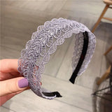 DAIIIBABYYYY  -  Wide Women Hairband Solid Lace Turban Solid Elastic Hair Bands Hair Accessories Headband for Women Girls Headdress