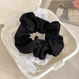 DAIIIBABYYYY  -  2024 New Polka Dot Hair Ties Rope Women Large Size Heart Bowknot Printed Scrunchies Grey Black Hairband Ponytail Holder Headwear