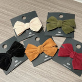 DAIIIBABYYY  -  Vintage Autumn Winter New Suede Temperament Velvet Fabric Bow Hair Clip Duck Beak Clip Hair Accessories