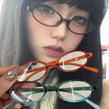 DAIIIBABAYYY  -  Retro Brown Square Frame Glasses Women Y2K Harajuku Anti-blue Light Eyeglasses Reading Spectacle Goggles Female Eyewears