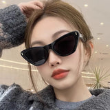 Daiiibabyyy Fashion Vintage Cat Eye Small Frame Sunglasses UV400 Y2K Women Retro Punk Anti-UV Sun Shade Glasses Summer Trendy Sunglasses