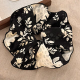 DAIIIBABYYY  -  New Vintage Print Bow Ink Skirt Elastic Scrunchie Headband Elegant Fashion Lady Ponytail Streamer Hair Rope Hair Accessories