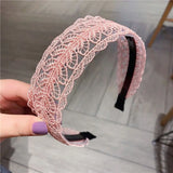 DAIIIBABYYYY  -  Wide Women Hairband Solid Lace Turban Solid Elastic Hair Bands Hair Accessories Headband for Women Girls Headdress