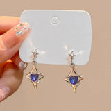 DAIIIBABYYY  -  Personality Design Purple Star Crystal Drop Dangle Earrings for Women Charm Heart Zircon Stud Earring Cute Jewelry Accessories