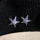 Daiiibabyyy -  Flashing Star Ear Ring Ear Studs Fashion Shinning Starfish Star Moon Heart Zircon Earrings Set Women Minimalist Ear Jewelry Gift