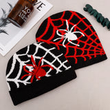 DAIIIBABYYY  -  Winter Women Men Warm Spider Web Pattern Knitted Beanies Hat Gothic Beanies Hats Autumn Skullcap Adult Colors Soft Unisex Caps