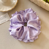 DAIIIBABYYYY  -  Ballet Style Pleated Scrunchies College Student Oversized Hair Tie Ropes Sweet White Black Hairband Purple Rubber Band Headwear