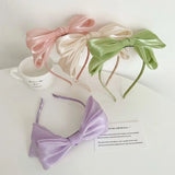 DAIIIBABYYYY  -  1PC Satin Mesh Bow Headband For Woman Girls Bright Silk Hairband Hair Hoop Fashion Hair Accessories Girl