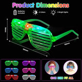 Daiiibabyyy LED Glow Glasses 6 Neon Colors LED Shutter Shade Glasses Kids Birthday Gifts Toys Blinds 3 Lights Glasses Party Favors Supplies