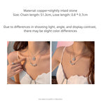 Daiiibabyyy 2 In1 Luxury Four Leaf Clover Pendant Necklace Steel Zircon Gold Color Heart Jewelry Necklaces for Women Gift Wedding Jewelry