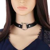 Daiiibabyyy Sexy Collar Punk Choker Rock Gothic Black PU Leather Tassels Harajuku Studded Necklace Bondage Bell Party Jewelry Accessories