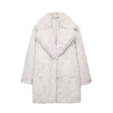 DAIIIBABYYY  -  Women Fashion Solid Faux Fur Effect Long Sleeve Cardigan Coat Winter Female Loose High Street Pockets Overcoat Mujer