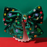 DAIIIBABYYY  -  Christmas Hair Clip Xmas Barrettes Velvet Bow Hairpin Snowflake Button Star Sequin Shiny Christmas Hair Styling Accessory