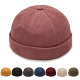 Daiiibabyyy Men Brimless Skullies Cap Hip Hop Hats Skullies Cap Vintage Bucket Cap Retro Sailor Cap Beanie Hats Streetwear Multipurpose