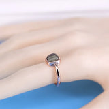 Daiiibabyyy 925 Stamp Silver Color Forefinger Ring For Women Square Hetian Jade Jewerly Girl Birthday Gift  Dropshipping Wholesale