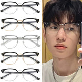 DAIIIBABYYY  -  Semi Rimless Square Glasses Women Men Metal Half Frame Computer Reading Eyeglass Anti Blue Light Eyewears Goggle Spectacle