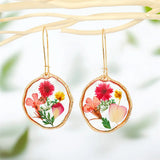 Daiiibabyyy Natural Flower Dangle Earrings Women Colorful Dried Flower Earring Creative Epoxy Resin Pressed Flower Earring Jewelry Wholesale