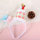 DAIIIBABYYY  -  Happy Birthday Hairband Funny Hair Accessories Candle Women Hair Hoop Cake Colorful Headband Party Props