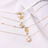 Daiiibabyyy Bohemia Gold Color Multiple Styles Necklace for Women Trendy Multi-Layer Crystal Pendant Necklaces Set  Fashion Jewelry Gifts