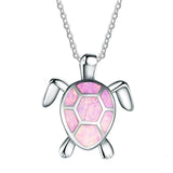 DAIIIBABYYY  -  Steel Fun Jewelry Sea Turtle Animal Pendant Female Blue Crystal Wedding Jewelry Charms Necklace For Women Neck Chain Accessories