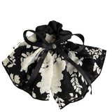 DAIIIBABYYY  -  New Vintage Print Bow Ink Skirt Elastic Scrunchie Headband Elegant Fashion Lady Ponytail Streamer Hair Rope Hair Accessories