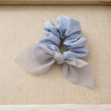 DAIIIBABYYY  -  Korean New Sweet Cute Colorful Check Fabric Elastic Scrunchie High-grade Handmade Bow Hair Accessories Horsetail Hair Rope