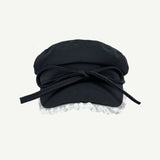 DAIIIBABYY  -  Korean Version Ins Bow Lace Edge Berets Caps for Women Spring and Summer New Versatile Show Face Small Literary Octagonal Hat