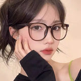 DAIIIBABYYY   -  Retro Big Square Computer Work Glasses Frame Women Men Anti Blue Light Oval Eyewear Blocking Glasses Optical Spectacle Eyeglass