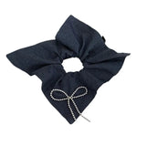 DAIIIBABYYY  -  Advanced minimalist denim headband Korean niche bow minimalist temperament back of the head bun headband new hair accessory